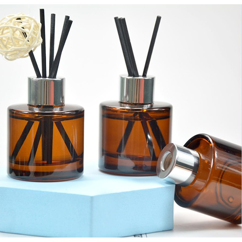 Yaphetss 2Pcs Diffuser Bottles Empty Glass Diffuser Jar Diffuser Bottles