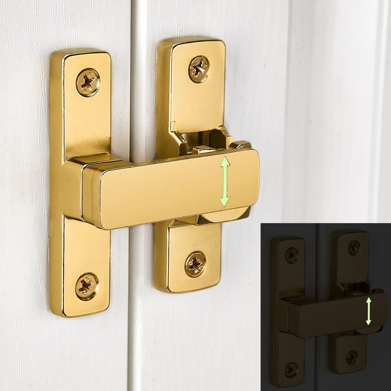 INIRET Gold 90/180 Degree Flip Latch - Heavy-Duty Lock Bolt