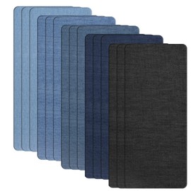 NATUCE Pack of 15 Iron-On Patches, Large Iron-On Patches, 28 x 12.5 cm, Cotton Patches, Iron-On Patches, Iron-On Patches, Iron Denim Patches, Repair Kit in 5 Colours, for Clothing, Jeans, Sack