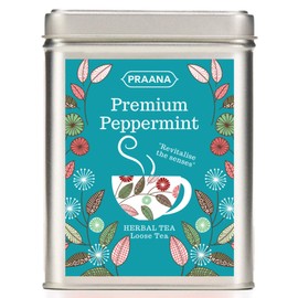 PRAANA TEA Pure Peppermint Herbal Tea, Gift Tin, 100 g