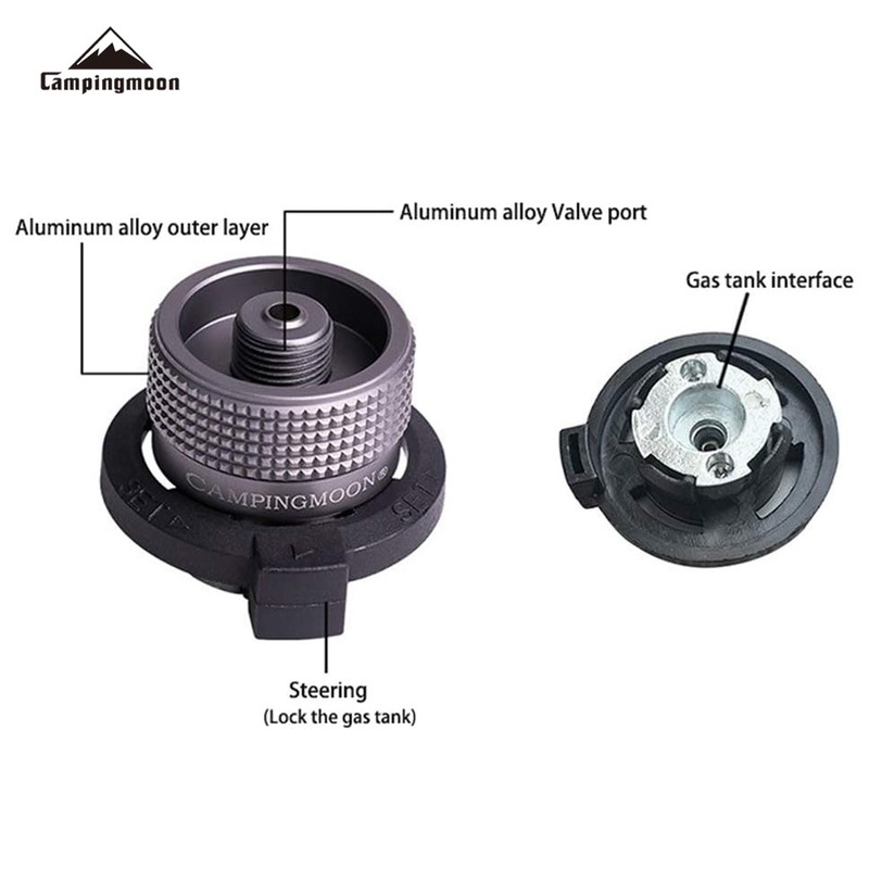 CAMPINGMOON Butane Nozzle Converter Adapter Simple Lockable for Nozzle Bottle