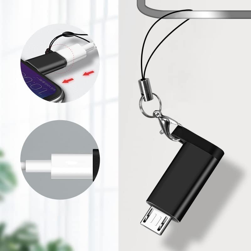 Leizhan USB C to Micro USB Adapter with Lanyard, 4