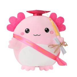 Xfrog Graduation Axolotl Plush, Graduation Pink Axolotl Stuffed Animals with Diploma Tasseled Hat 2025 Graduation Gift for Girls Boys Best Friends 25CM