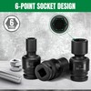 SK 1/2" Drive Universal Swivel Impact Socket Set, Metric Socket
