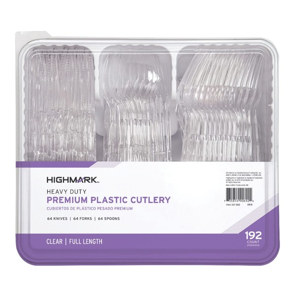 Highmark® Heavy-Duty Plastic Cutlery, Clear, Pack Of 192 Utensils