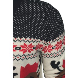 Xact Men's Rudolf Reindeer Button-Up Christmas Cardigan (Ink) M