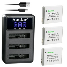 Kastar 3 Pack Battery and LCD Triple USB Charger Compatible with Came-TV KUMINIK8, Came-KUMINIK8 Duplex Digital Wireless Headset, Came-TV Came-WAERO WAERO Duplex Digital Wireless Headset