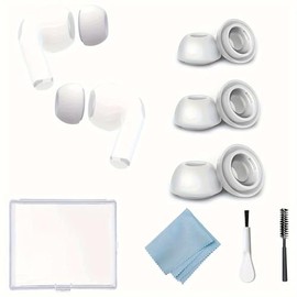 Replacement Ear Tips Ear Hooks for AirPods Pro Silicon Ear Buds Tips with Portable Storage Box Fit in The Case (3PCS White)