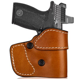 Leather Pocket Holster for S&W Bodyguard 2.0/Ruger LCP, Optic Ready, Brown