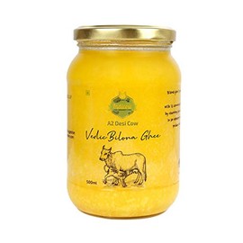 Indicow A2 Desi Cow Ghee | Grass Fed Cows | (500ml (16.91oz), A2 Cow Ghee (Sahiwal Cows))