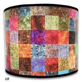 Royal Designs Modern Trendy Decorative Handmade Lamp Shade - Made in USA - Colorful Square Patchwork Design - 10 x 10 x 8
