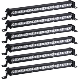 6-Piece 14-Inch Slim LED Bar Bulk Automotive Signal Row 36W 3600LM IP67 Waterproof Off Road Driving Light 3D Off Road LED Lamp Spot Flood Combo Beam for ATV UTV Trucks Boat, 12v -24v