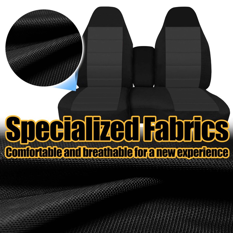 Fioqe Front 60/40 Split Bench Seat Covers with Console Armrest
