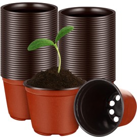 Irenare 2500 Pcs 4 Inch Plant Nursery Pots Small Seed Starting Pots Seedling Plastic Plant Pot with Drainage Holes for Outdoor Indoor Planting Garden Flower Plant Container Cups Planter