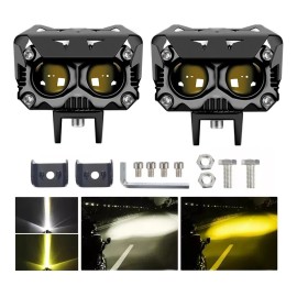 Faros De Lupa De Doble Color De 120w Para Auto, Moto, 1 Par