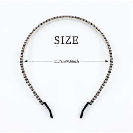 6 Pack Decorative Crystal Headbands, Party Prom Weddling Sparkly Glitter Crystal Rhinestone Metal Headbands, Bling Beaded Hair Bands Accessories for Girls