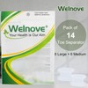 Welnove Pack of 14 Toe Separators, Gel Toe Spacers with