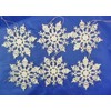 Toyland® Pack of 12 White Gliitery Snowflake Christmas Tree Trims