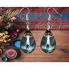 Teardrop Wood Earrings Light Weight Printed Image Dangle Jewelry (Bigfoot