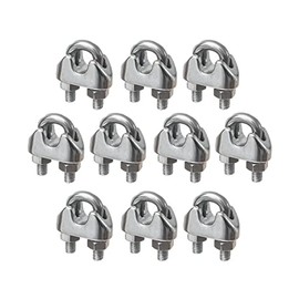New Marine Pack of 10 Stainless Steel Bow Rope Clamps for 12 mm Wire Rope Marine Waterproof Rustproof (12 mm)