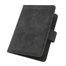 ILIYAH Passoport Cover UK Leather Passport Holder Tavel Wallet Brithsh Passport Case RFID Blocking with Card Slots Magnetic Closure(Black)