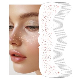 Pack of 10 Glitter Freckles Golden Temporary Face Tattoos Body Glitter for Women Girls Concerts Festival and Rave Accessories (Rose Gold)