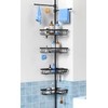 KEGII Black Shower Caddy Tension Pole with 2 Towel Bars,