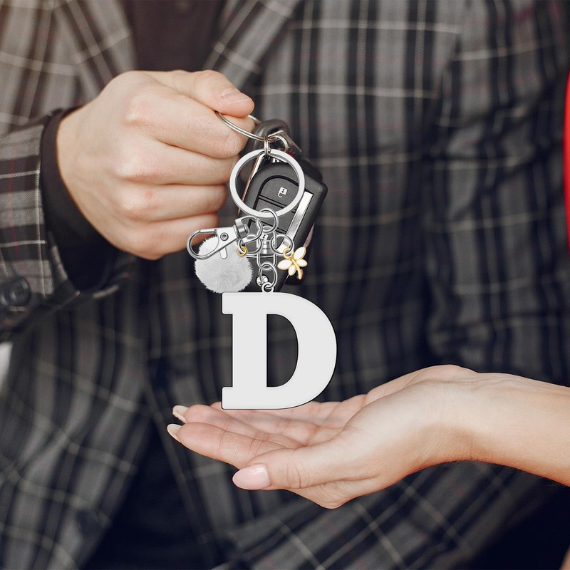 Ximalun Letter A-Z Keyring for Women Girls Alphabet Keyring Initial
