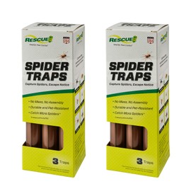 RESCUE! Spider Traps – Catches Brown Recluse, Hobo Spiders, Black Widows & Wolf Spiders - 2 Pack (6 Traps)
