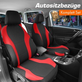 Upgrade4cars Upgrade4cars Autositzbezge Set Universal Rot | Auto-Schonbezge Vordersitze & Rckbank | Autositzbezug Schwarz | Autozubeh?r Innenraum | Geschenke fr Frauen und M?nner
