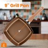 NutriChef 9.45'' Durable Stylish Grill Pan-Non-Stick High-Qualified Cookware, Induction PTFE/PFOA/PFOS-Free