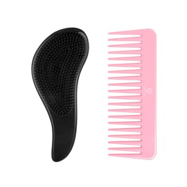 Claylal Professional  Cepillo para Cabello Desenredante y Peine para Cabello, Set de Cepillo para Rizado con Peine de Dientes Anchos, Cepillo Cabello 