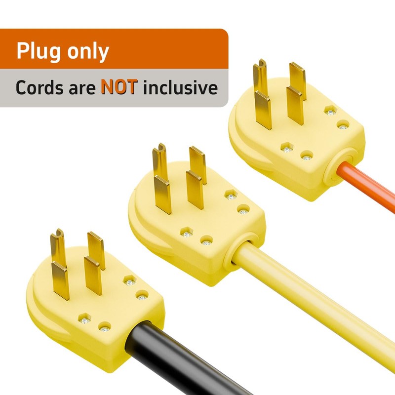 Nema 14-50P 50 Amp 125/250 Volt DIY Plug, 50Amp 4-Prong