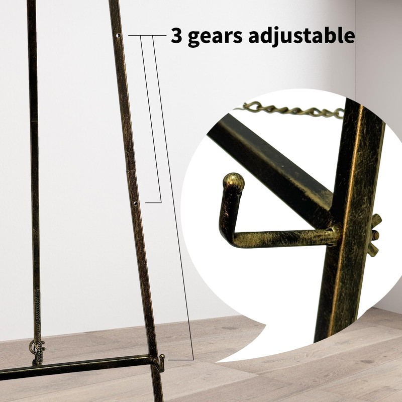 Metal Easel Stand with Chain Support for Mirror,Iron Floor Easels