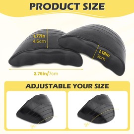 Shoe Filler Insert for Loose Shoe, 2pairs Toe Filler Inserts PU Foam Soft Toe Cushion Fillers for Women Men(Black)