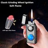 Torch Lighter, Creative Dual Flame Lighter with 6pcs Flint Stone,