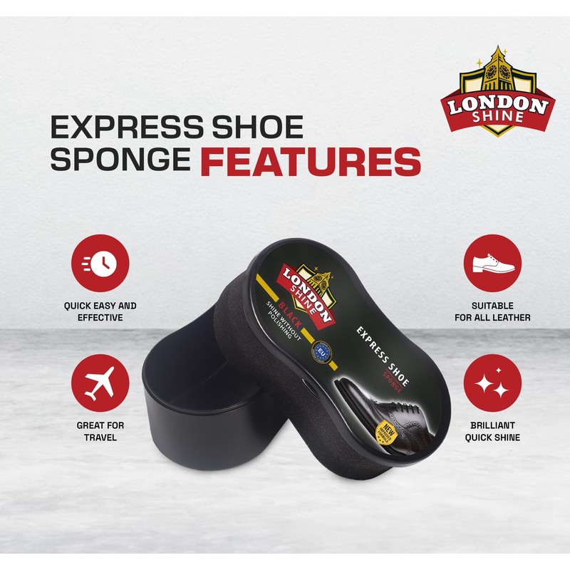 Shoe Shine Sponge, Instant Shine Sponge for Black Leather Shoes