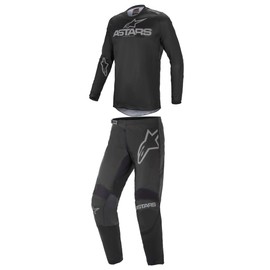 Alpinestars Fluid Pant and Jersey Combo (Black/Dark Grey, 28/S)