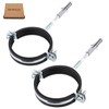 SKIR'CO (Pack of 2 pcs) Pipe Brackets with Black Rubber