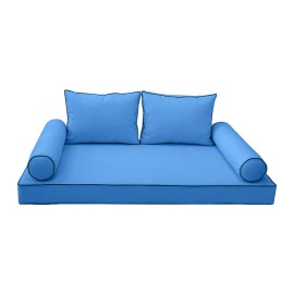 Unbranded |SLIPCOVER ONLY| S1 Daybed Mattress Bolster Back Covers Contrast Trim Twin AD102