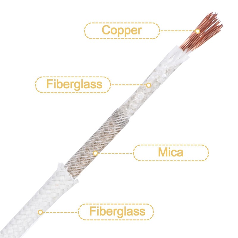TOP-VIGOR 1mm2 500C High Temperature Wire, 10M/33ft 26AWG Nichrome Resistance