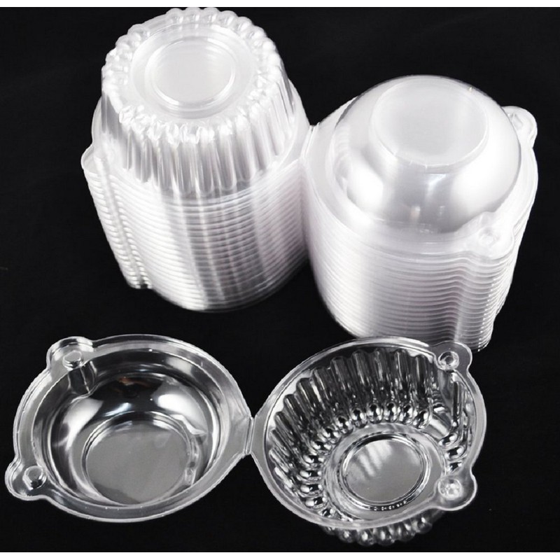 Xshelley 100 pieces PE Material Plastic Single Individual Cupcake Muffin