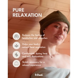 frihed. Sauna hat - Made of woolwalk - 100% Sheep's Wool - Premium Sauna Accessory for Men and Women - Flexible Size - Made in Germany (Forest)