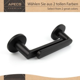 APECS Door Handles Interior Doors Door Handle Black Matt Modern Door Handle for Front Door and Interior Door with Round Rosettes Handle Set with Mounting Material Door Fitting Model KUMA BB - Deadlock