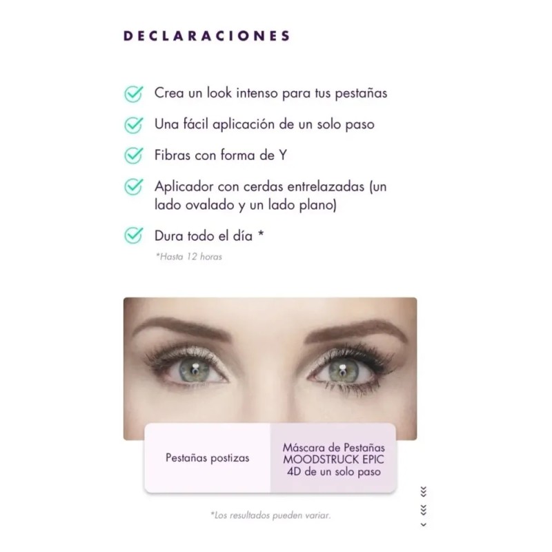 Rímel Younique Moodstruck Epic 4D Negro Voluminizador Alargador