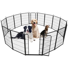 Dog Playpen,40 Inch(H) 42.6 Ft(L) 16 Panels Dog Fence Indoor/Outdoor,Heavy Duty Metal Pet Puppy Exercise Pen, Wide Door Low Threshold,Portable Pet Playpen for Rv Camping Garden Yard