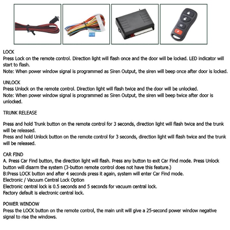 Riloer 12V Universal Car Remote Control Central Kit with 4