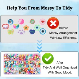 Mxlfdc Craft Storage Box, 2PCS Multi Compartment Storage Boxes, With 15-Grid Adjustable Partition Box, Compartment Storage Boxes, Suitable for Snackle, Beads, Art DIY, Crafts and Other Small Parts