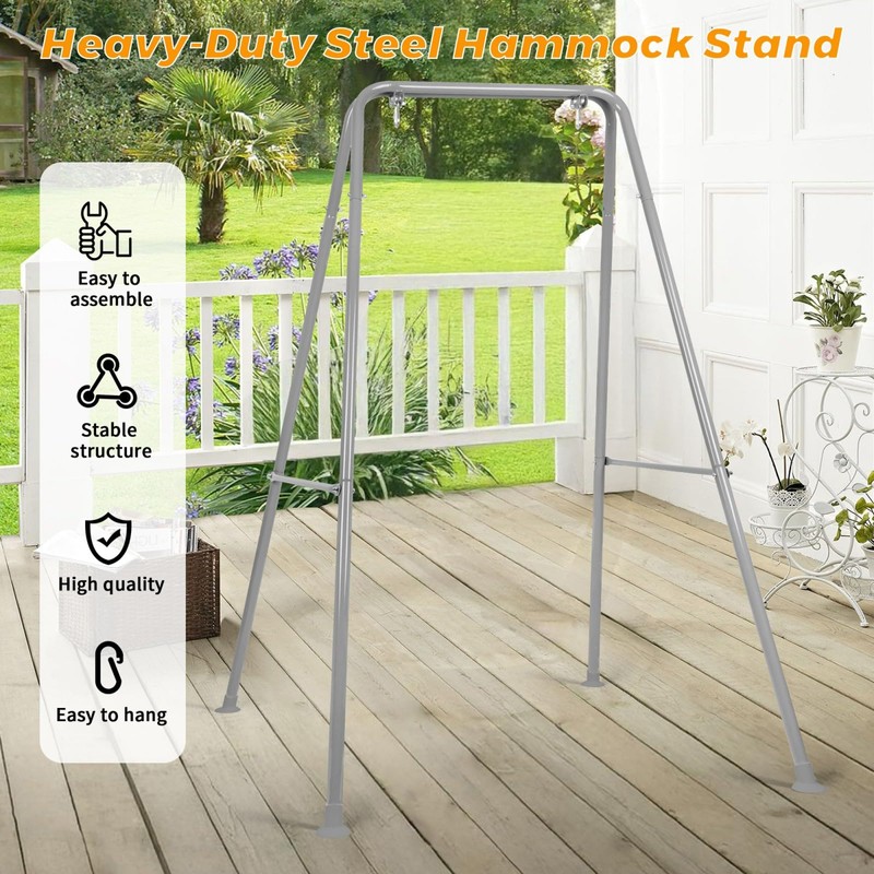 AUTOKAKUM Swing Stand Only, Hammock Chair Stand, Heavy-Duty Metal Stand,
