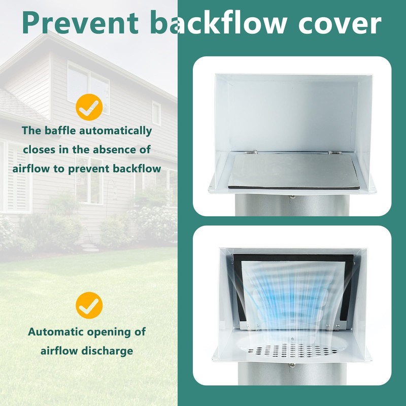 10 Inch Dryer Vent Cover with Screen and Damper,Outdoor Wall